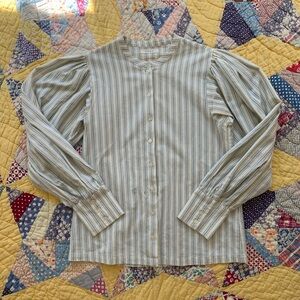 Doen Scarlet Top in Striped Chambray 100% Cotton Size S